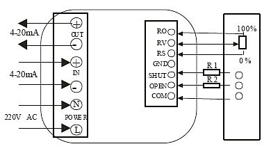 智能调节式，输入输出4-20mA，智能调节型接线图