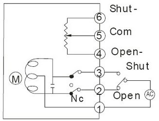 开度式电位计型，开关型带开度式接线图